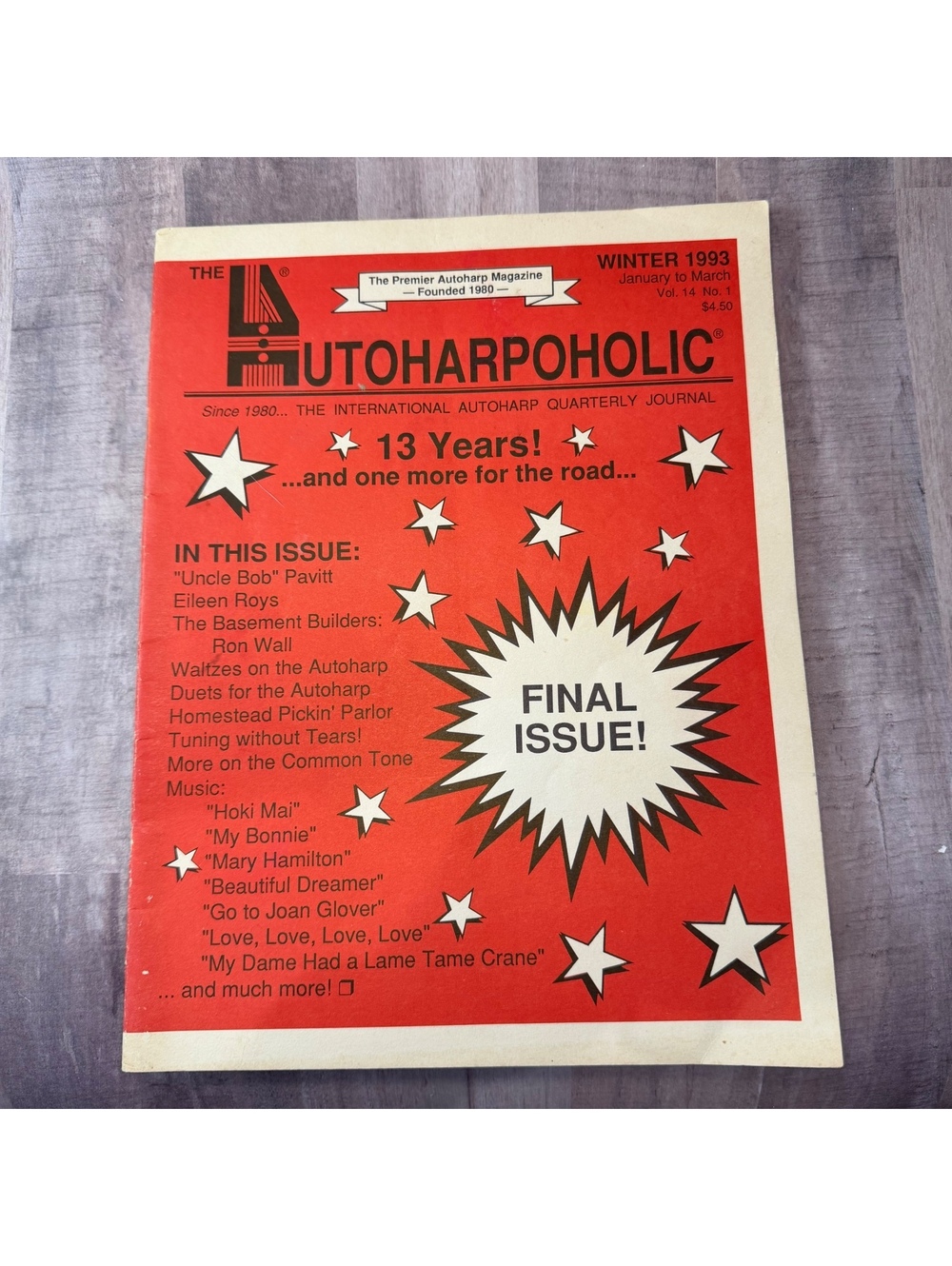 The Autoharpoholic - Autoharp Magazine Winter 1993 - Vol. 14 No. 1 Final Issue